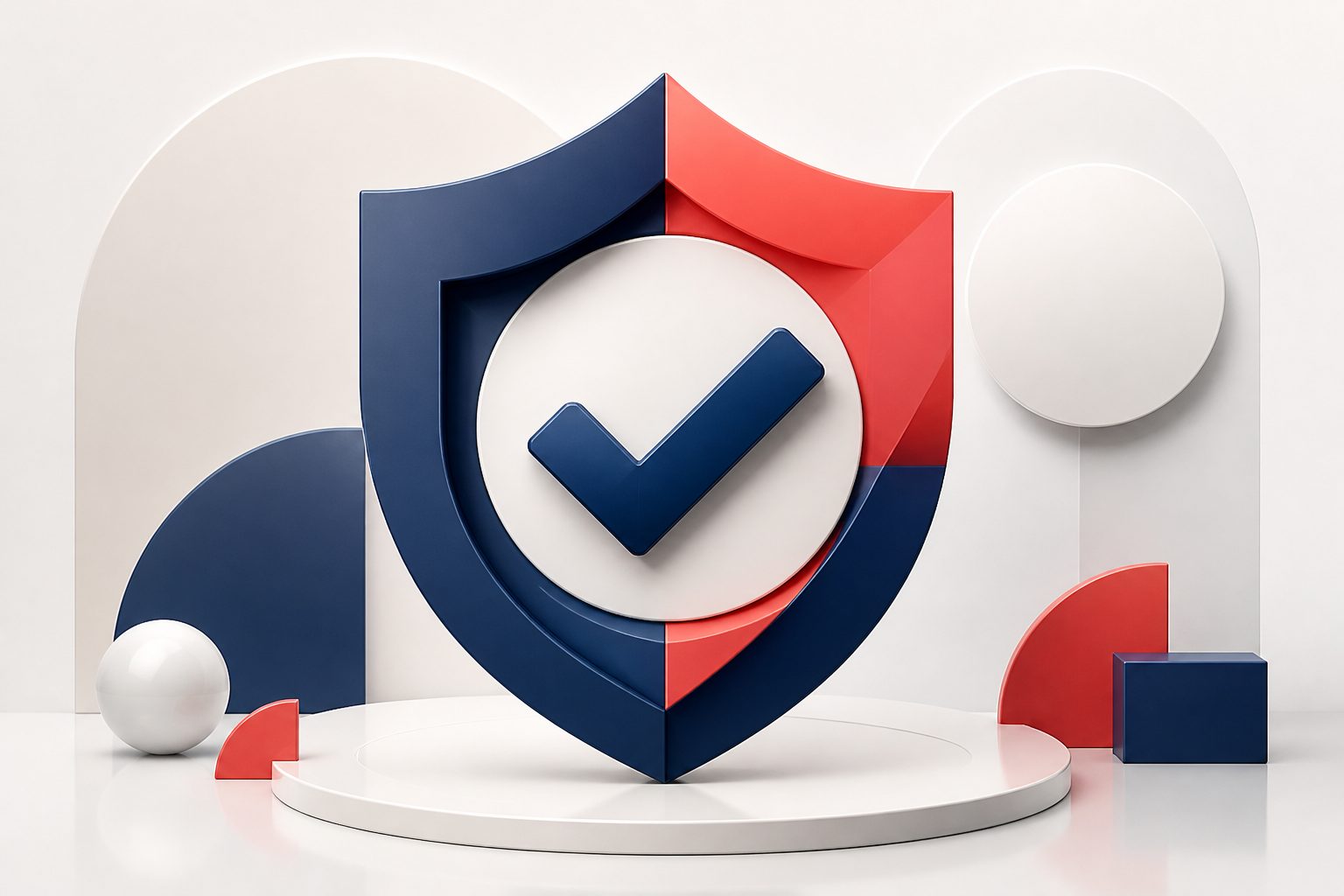 Ilustración de verificación con forma de escudo